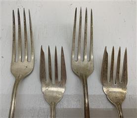 Vintage 1914 Birks Saxon Sterling Silver Fork(s) Salad & Dinner 181.4 Grams